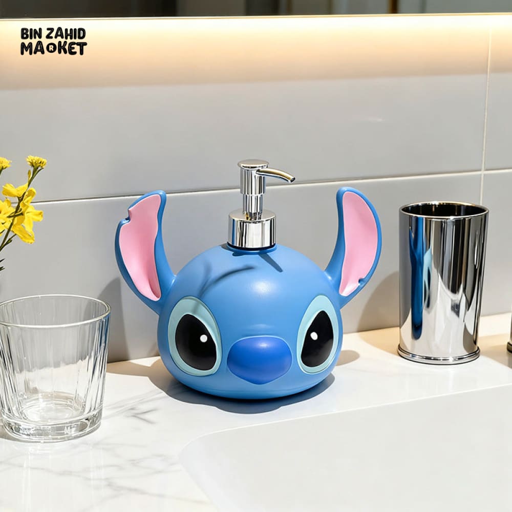 MIMO PVC RESIN BLUE ALIEN CHARACTER DESIGN LIQUID SOAP DISPENSER WITH SILVER PUMP - Soap & Toothbrush Accessories