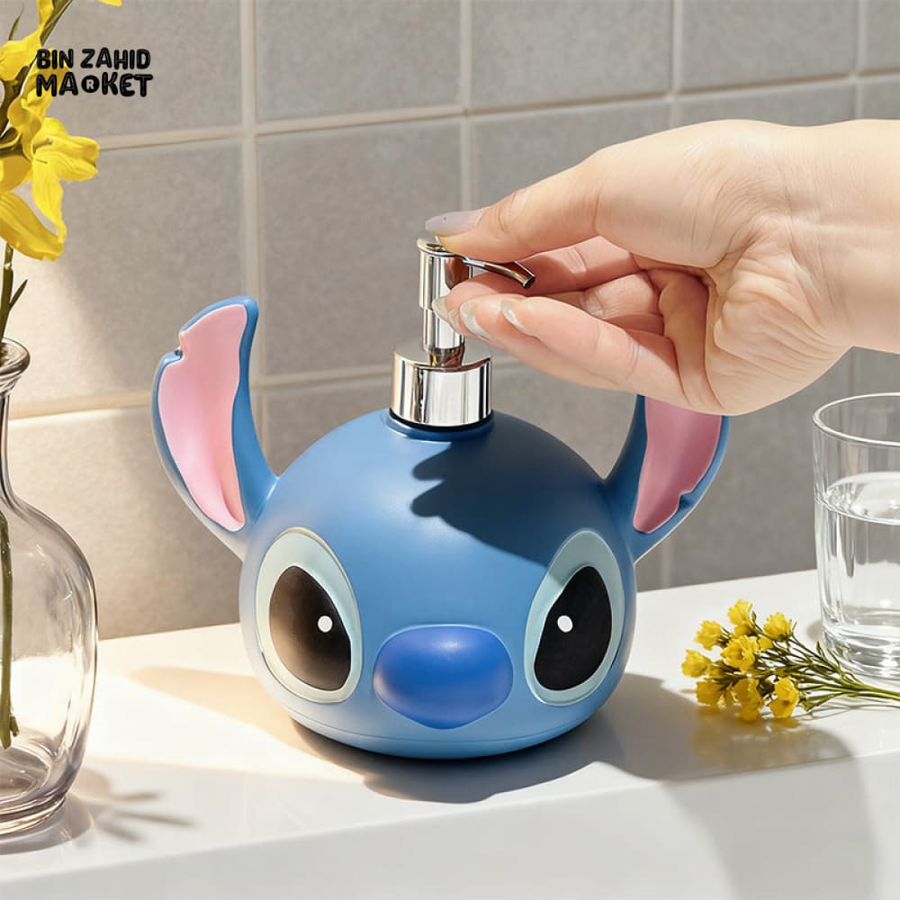 MIMO PVC RESIN BLUE ALIEN CHARACTER DESIGN LIQUID SOAP DISPENSER WITH SILVER PUMP - Soap & Toothbrush Accessories