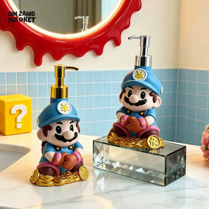 MIMO PVC RESIN BLUE CARTOON WARRIOR DESIGN LIQUID SOAP DISPENSER WITH GOLDEN PUMP - Soap & Toothbrush Accessories