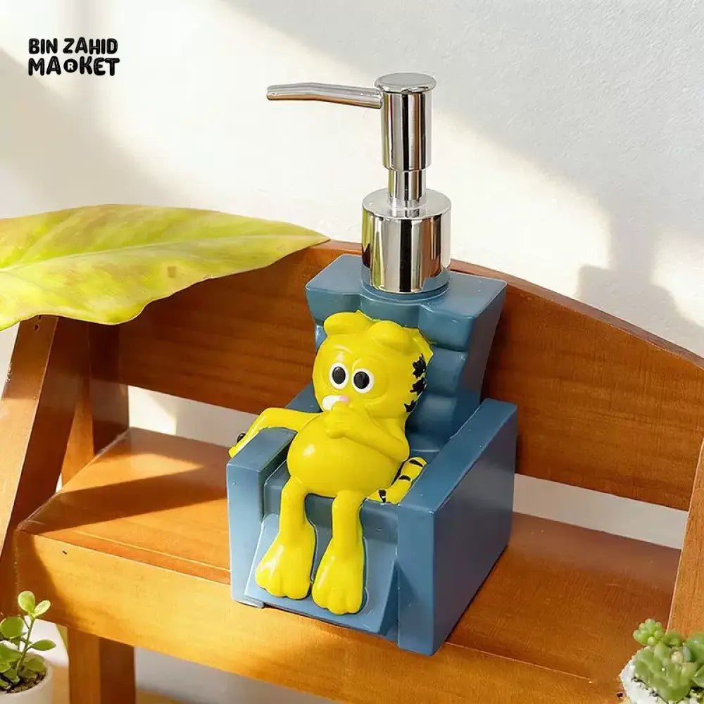 MIMO PVC RESIN CARTOON BEAR CHAIR DESIGN LIQUID SOAP DISPENSER WITH SILVER PUMP - Soap & Toothbrush Accessories