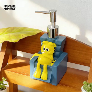 MIMO PVC RESIN CARTOON BEAR CHAIR DESIGN LIQUID SOAP DISPENSER WITH SILVER PUMP - Soap & Toothbrush Accessories