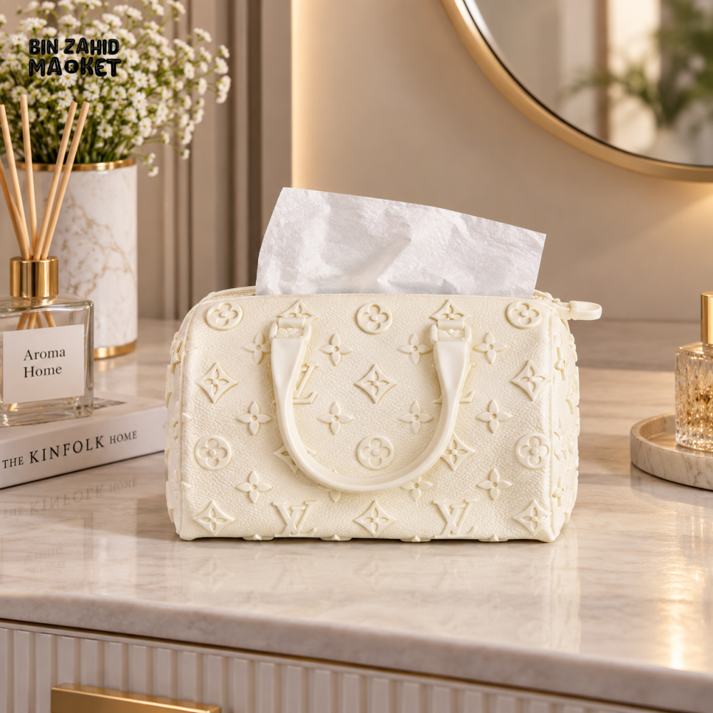 MIMO CREAM HANDBAG DESIGN DECORATIVE TISSUE BOX