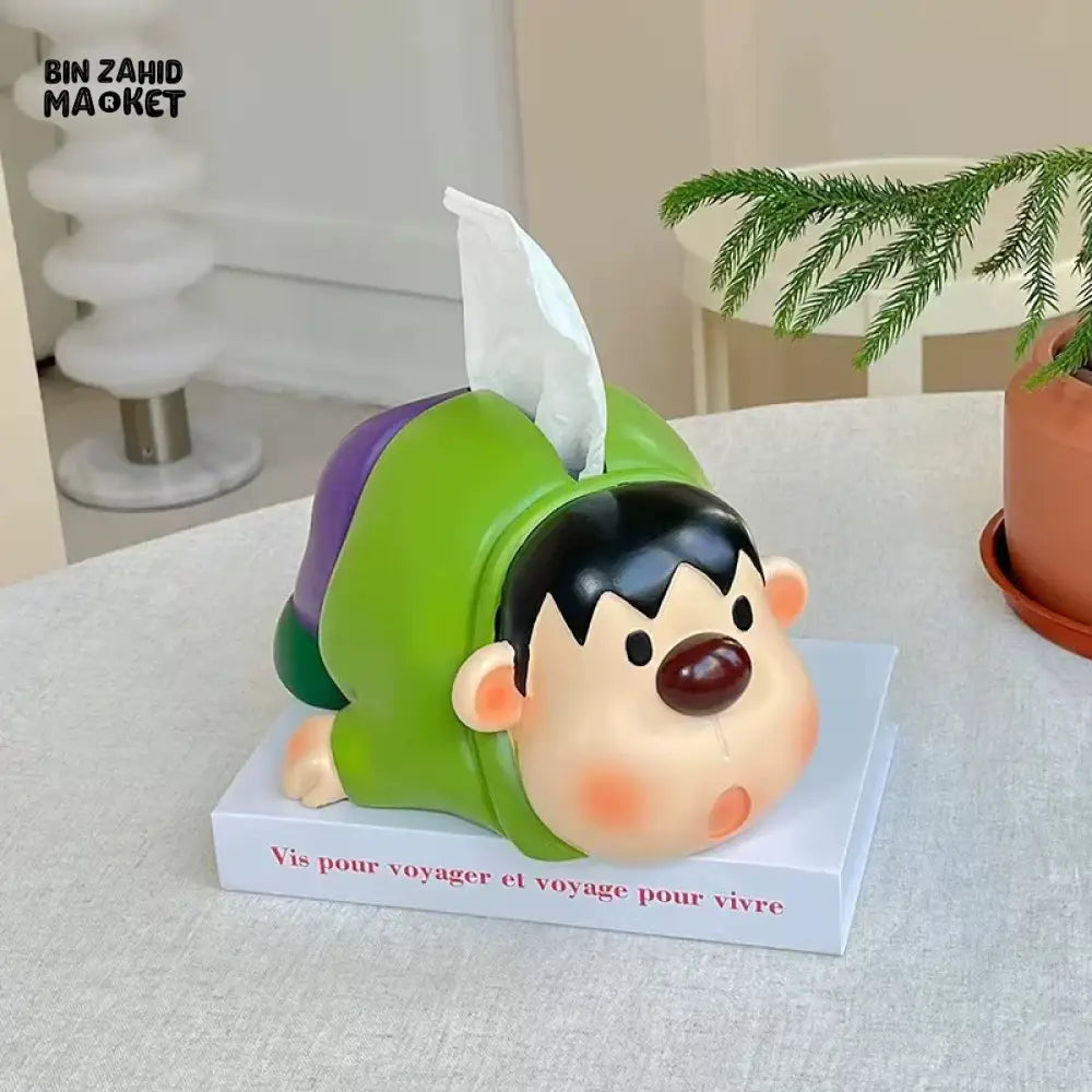 MIMO PVC Resin Tissue Box - Green Purple Cartoon Boy – Bin Zahid Market