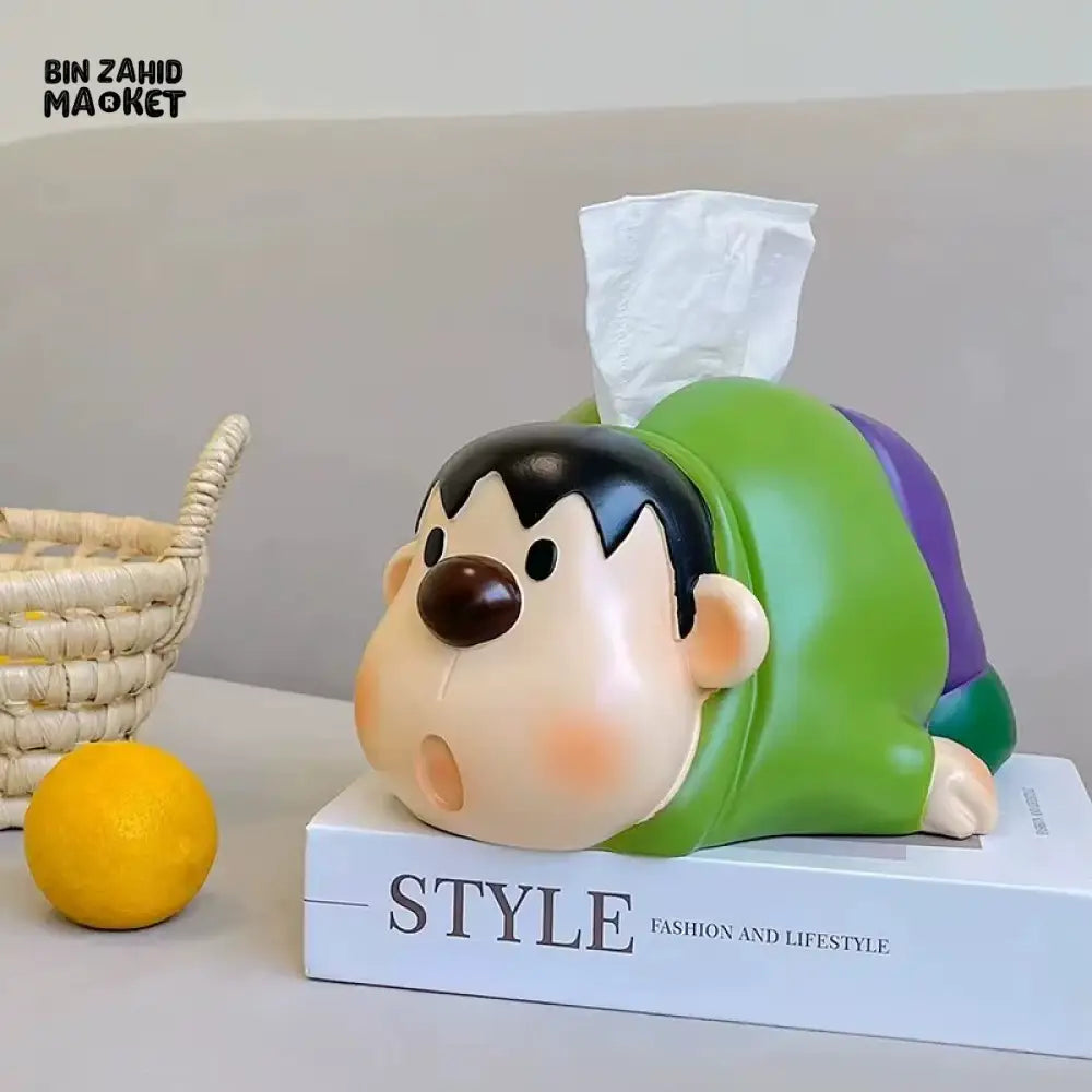 MIMO PVC Resin Tissue Box - Green Purple Cartoon Boy – Bin Zahid Market
