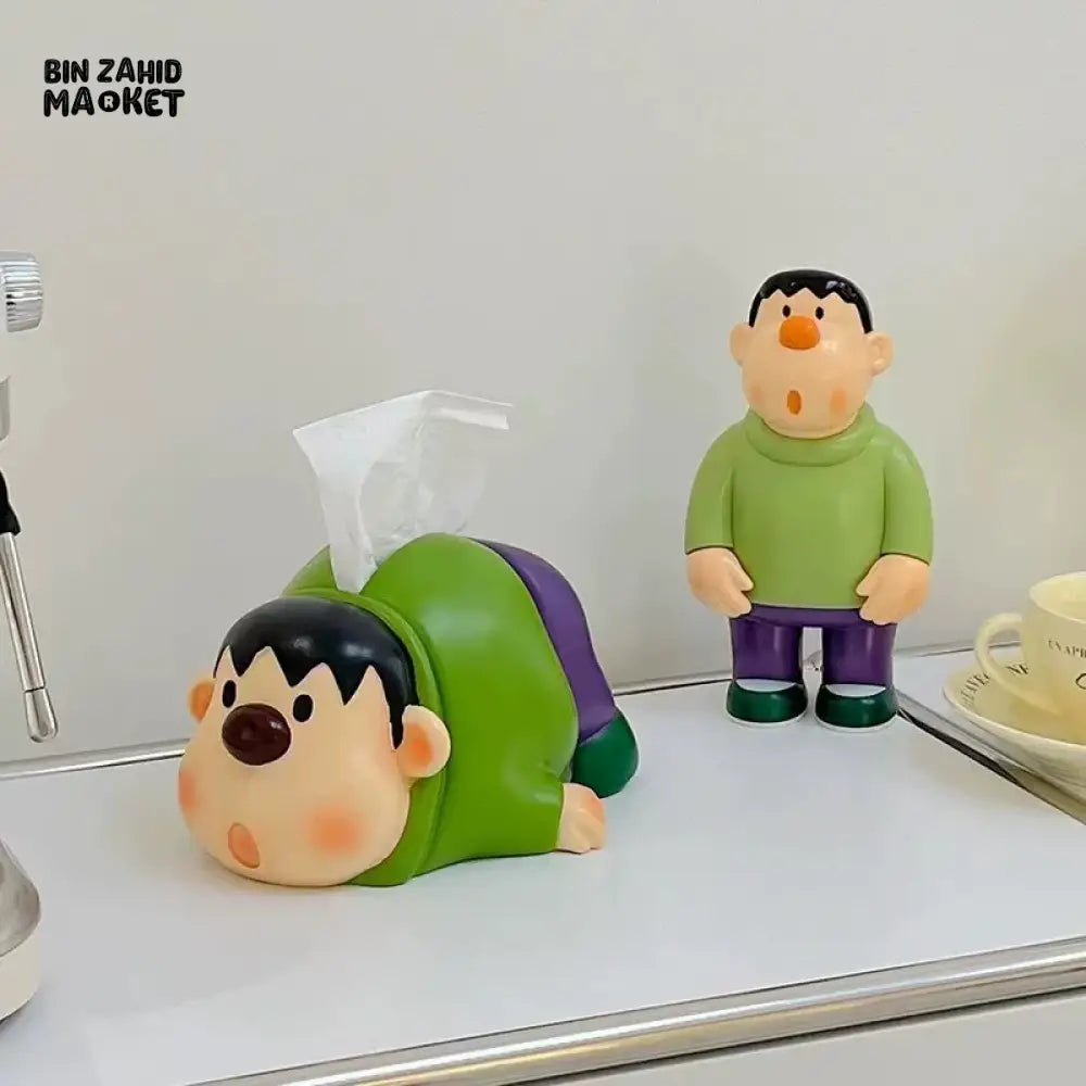 MIMO PVC Resin Tissue Box - Green Purple Cartoon Boy – Bin Zahid Market