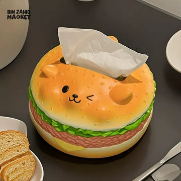 MIMO PVC RESIN CUTE HAMBURGER-SHAPED DECORATIVE TISSUE BOX HOLDER – MULTICOLOR - Tissue Boxes