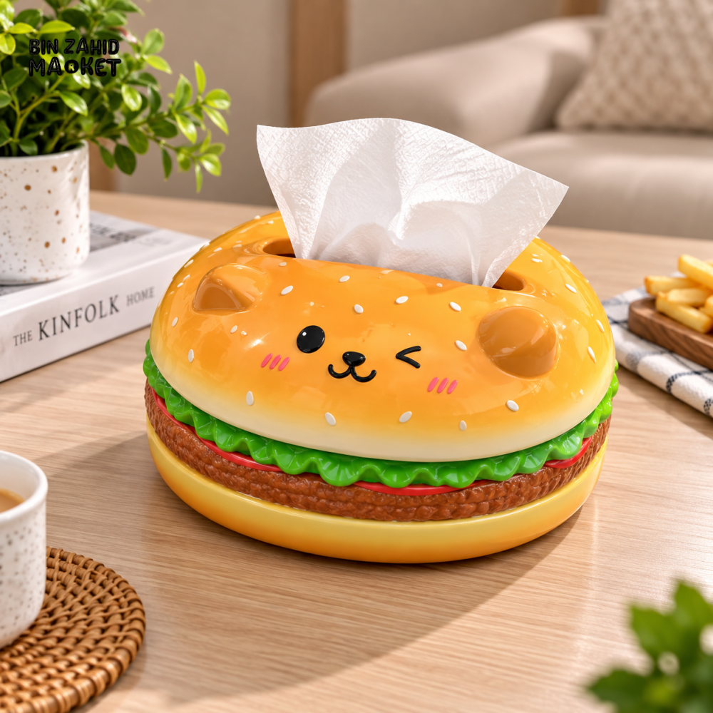 MIMO CUTE HAMBURGER-SHAPED DECORATIVE TISSUE BOX HOLDER – MULTICOLOR