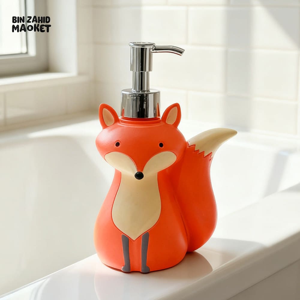 MIMO PVC RESIN FOX DESIGN LIQUID SOAP DISPENSER WITH SILVER PUMP - Soap & Toothbrush Accessories