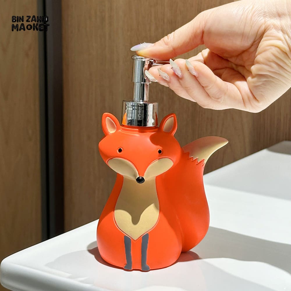 MIMO PVC RESIN FOX DESIGN LIQUID SOAP DISPENSER WITH SILVER PUMP - Soap & Toothbrush Accessories