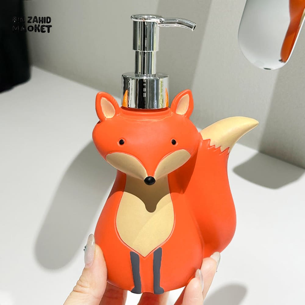 MIMO PVC RESIN FOX DESIGN LIQUID SOAP DISPENSER WITH SILVER PUMP - Soap & Toothbrush Accessories