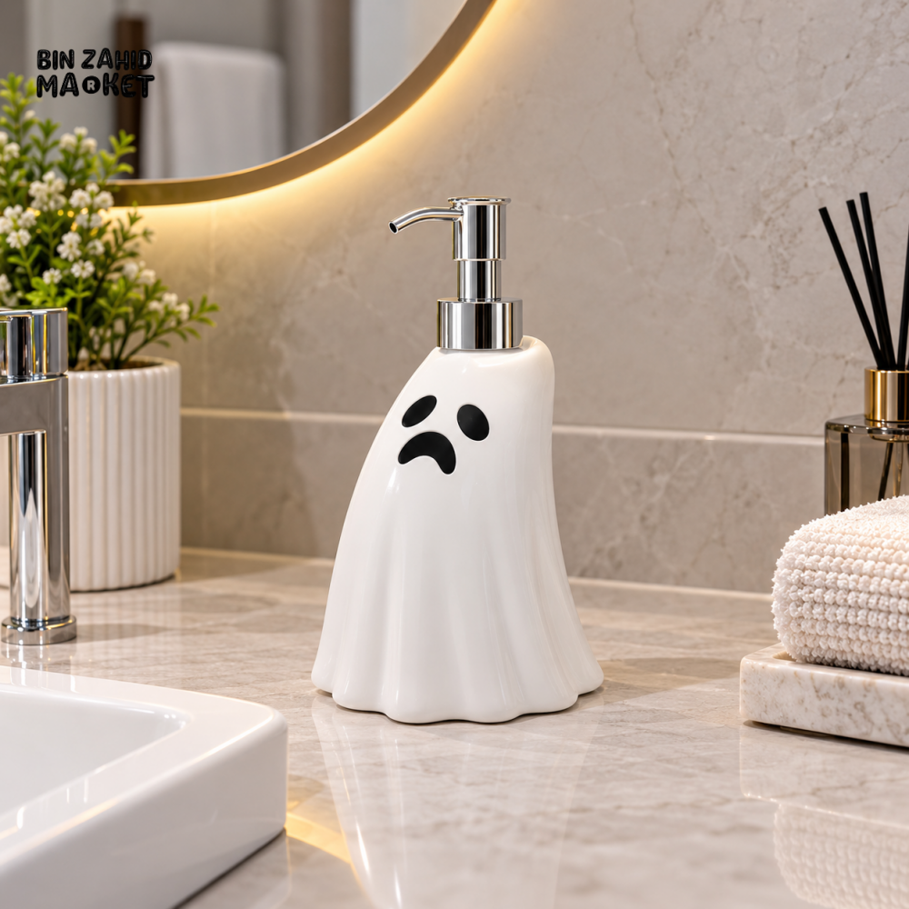 MIMO GHOST DESIGN LIQUID SOAP DISPENSER WITH SILVER PUMP