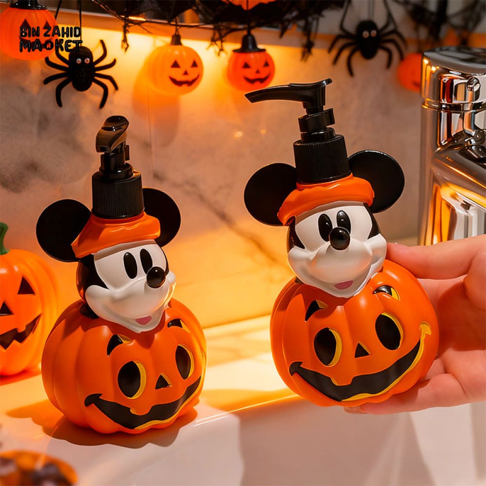 MIMO PVC RESIN HALLOWEEN PUMPKIN CHARACTER LIQUID SOAP DISPENSER WITH BLACK PUMP - Soap & Toothbrush Accessories