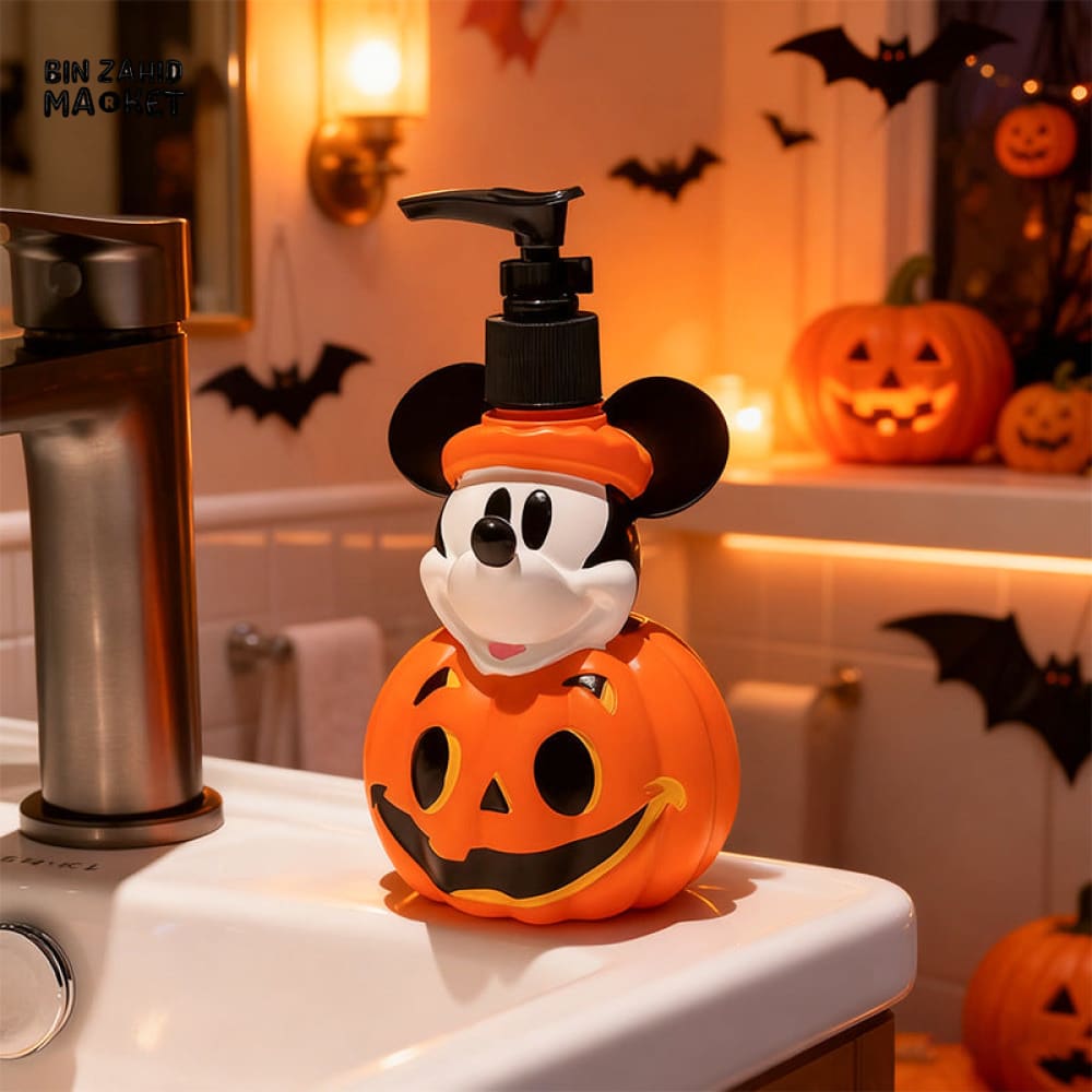 MIMO PVC RESIN HALLOWEEN PUMPKIN CHARACTER LIQUID SOAP DISPENSER WITH BLACK PUMP - Soap & Toothbrush Accessories