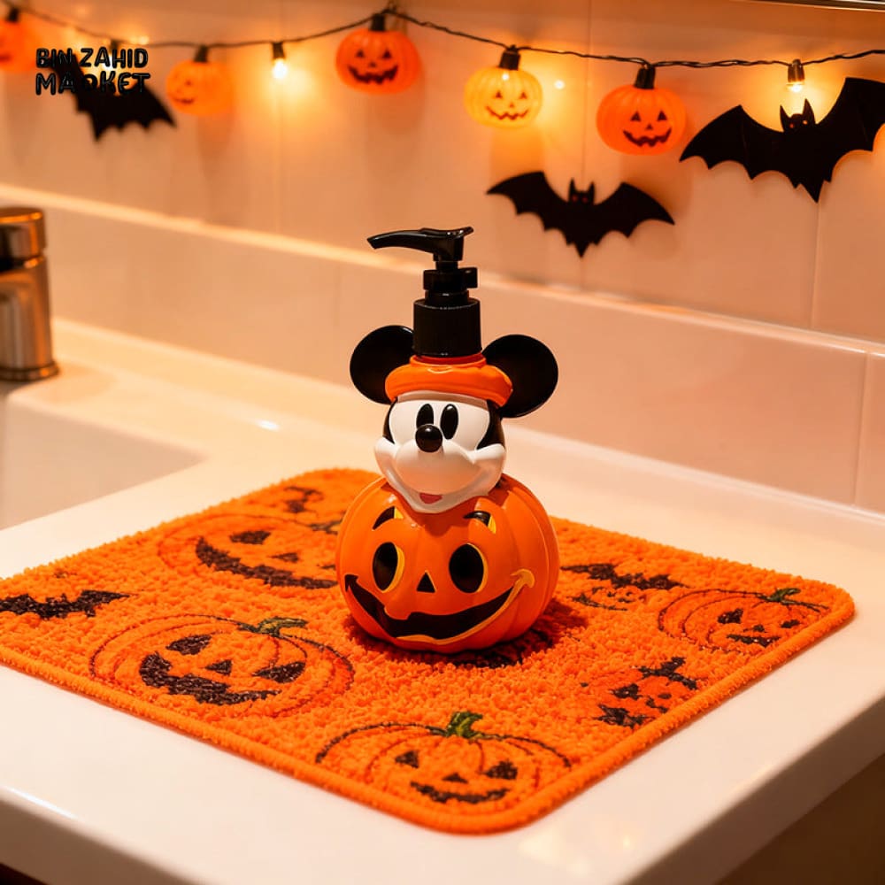 MIMO PVC RESIN HALLOWEEN PUMPKIN CHARACTER LIQUID SOAP DISPENSER WITH BLACK PUMP - Soap & Toothbrush Accessories
