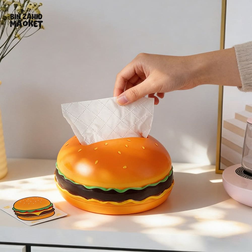 MIMO PVC RESIN HAMBURGER-SHAPED DECORATIVE TISSUE BOX HOLDER – MULTICOLOR - Tissue Boxes