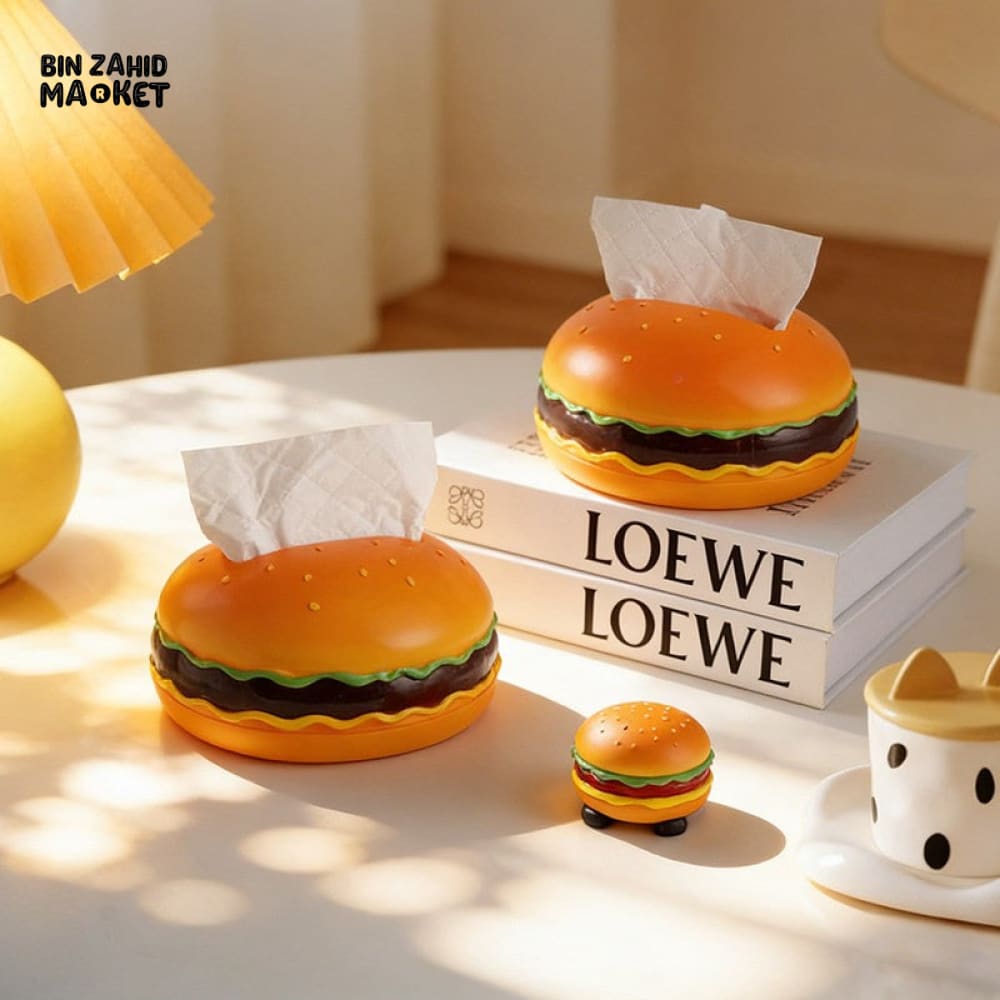 MIMO PVC RESIN HAMBURGER-SHAPED DECORATIVE TISSUE BOX HOLDER – MULTICOLOR - Tissue Boxes