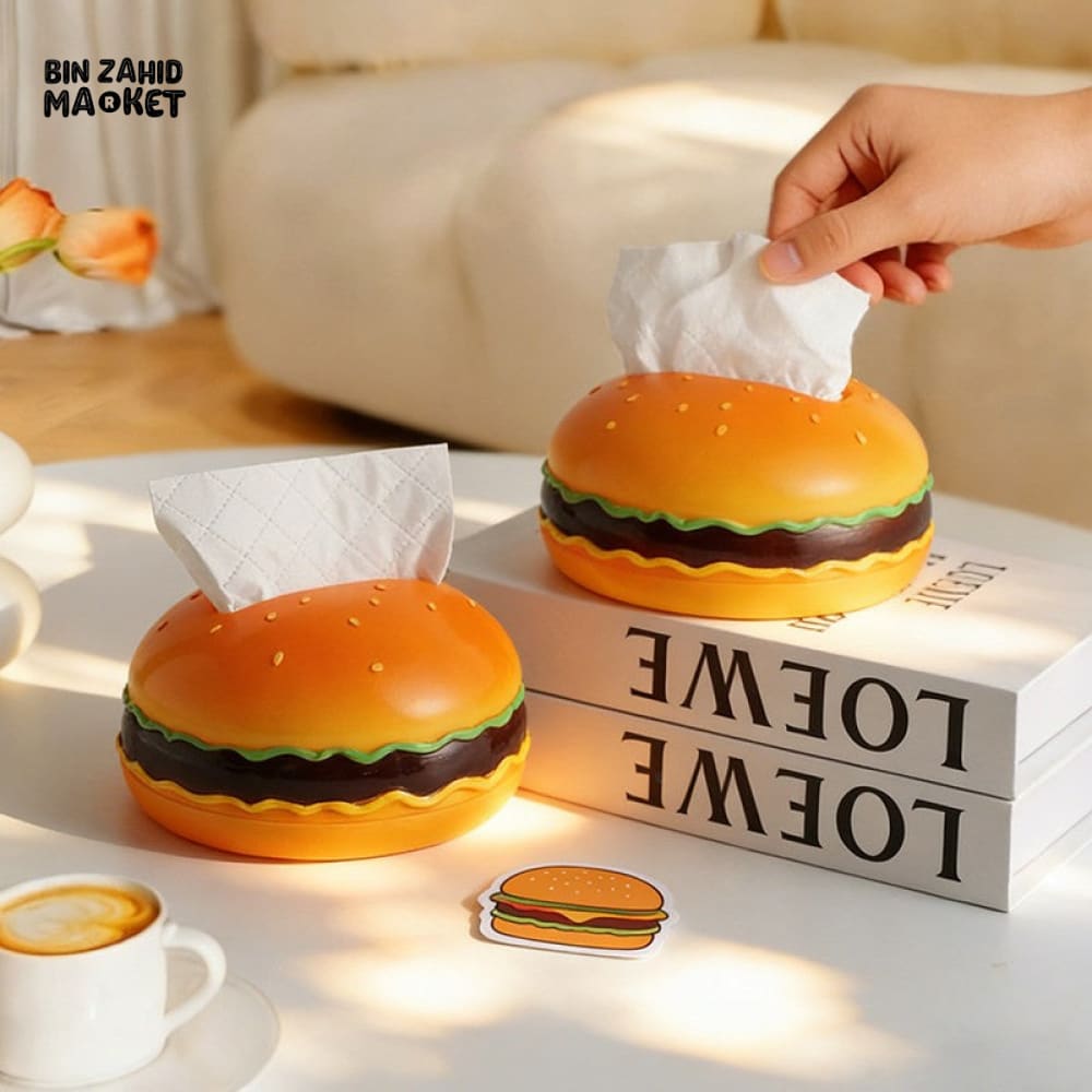 MIMO PVC RESIN HAMBURGER-SHAPED DECORATIVE TISSUE BOX HOLDER – MULTICOLOR - Tissue Boxes