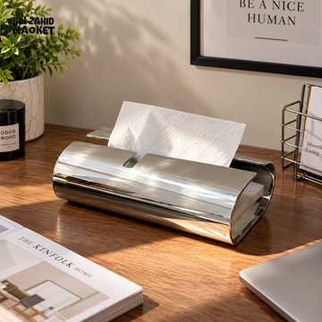 MIMO LUXURY SILVER MIRROR FINISH DECORATIVE TISSUE BOX