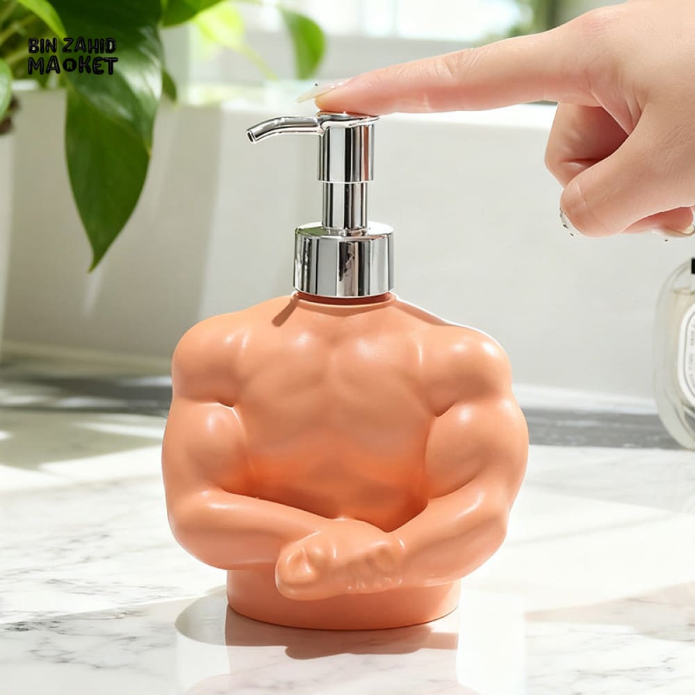 MIMO PVC RESIN MUSCULAR BODY DESIGN LIQUID SOAP DISPENSER WITH SILVER PUMP - Soap & Toothbrush Accessories
