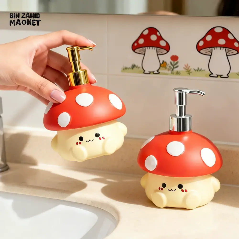 MIMO PVC RESIN MUSHROOM DESIGN DECORATIVE SOAP DISPENSER WITH SILVER PUMP - Soap & Toothbrush Accessories