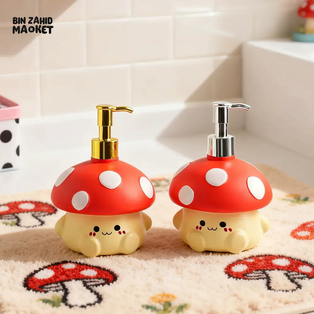 MIMO PVC RESIN MUSHROOM DESIGN DECORATIVE SOAP DISPENSER WITH SILVER PUMP - Soap & Toothbrush Accessories