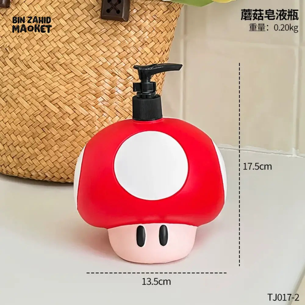 MIMO PVC RESIN MUSHROOM DESIGN LIQUID SOAP DISPENSER WITH BLACK PUMP - Soap & Toothbrush Accessories