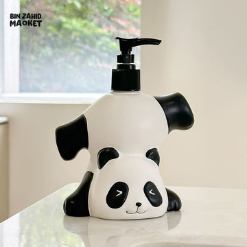 MIMO PVC RESIN PANDA DESIGN LIQUID SOAP DISPENSER WITH BLACK PUMP - Soap & Toothbrush Accessories