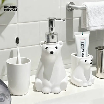 MIMO PVC RESIN POLAR BEAR DESIGN LIQUID SOAP DISPENSER WITH SILVER PUMP - Soap & Toothbrush Accessories