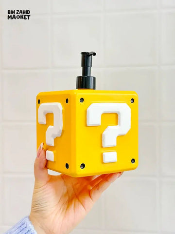 MIMO PVC RESIN QUESTION BLOCK DESIGN LIQUID SOAP DISPENSER WITH BLACK PUMP - Soap & Toothbrush Accessories