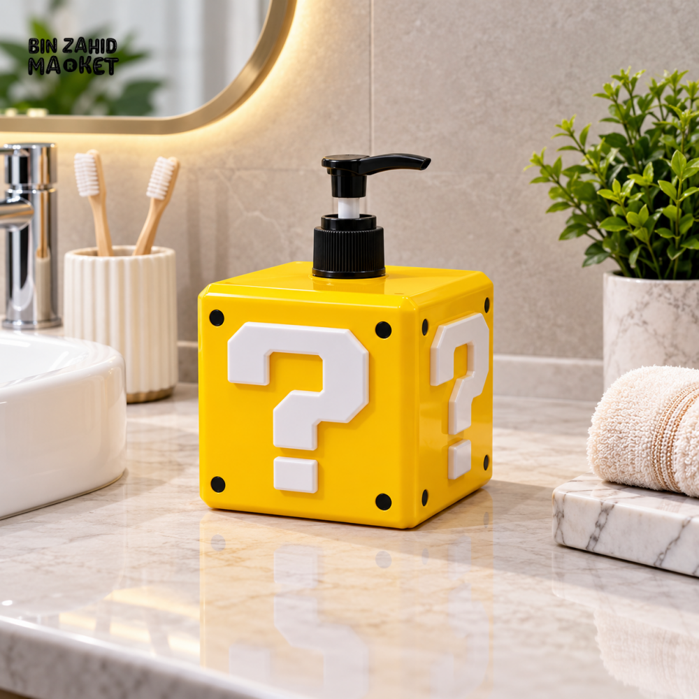 MIMO QUESTION BLOCK DESIGN LIQUID SOAP DISPENSER WITH BLACK PUMP