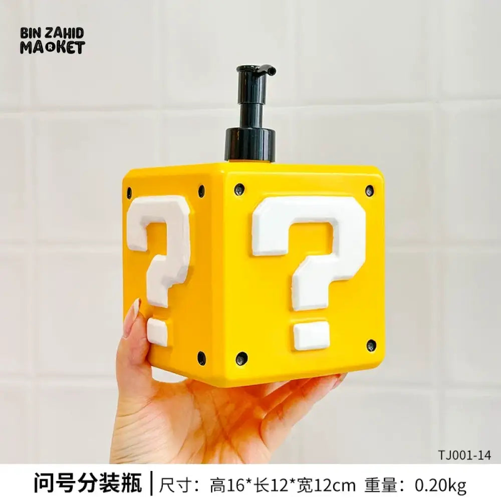 MIMO PVC RESIN QUESTION BLOCK DESIGN LIQUID SOAP DISPENSER WITH BLACK PUMP - Soap & Toothbrush Accessories