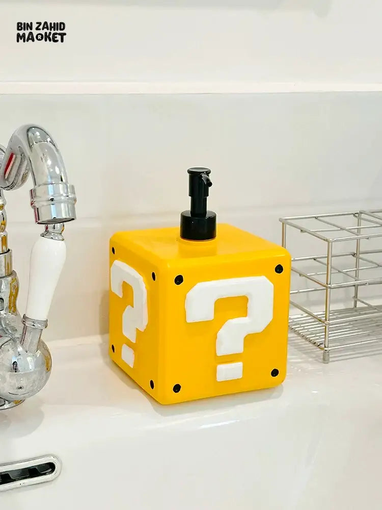 MIMO PVC RESIN QUESTION BLOCK DESIGN LIQUID SOAP DISPENSER WITH BLACK PUMP - Soap & Toothbrush Accessories