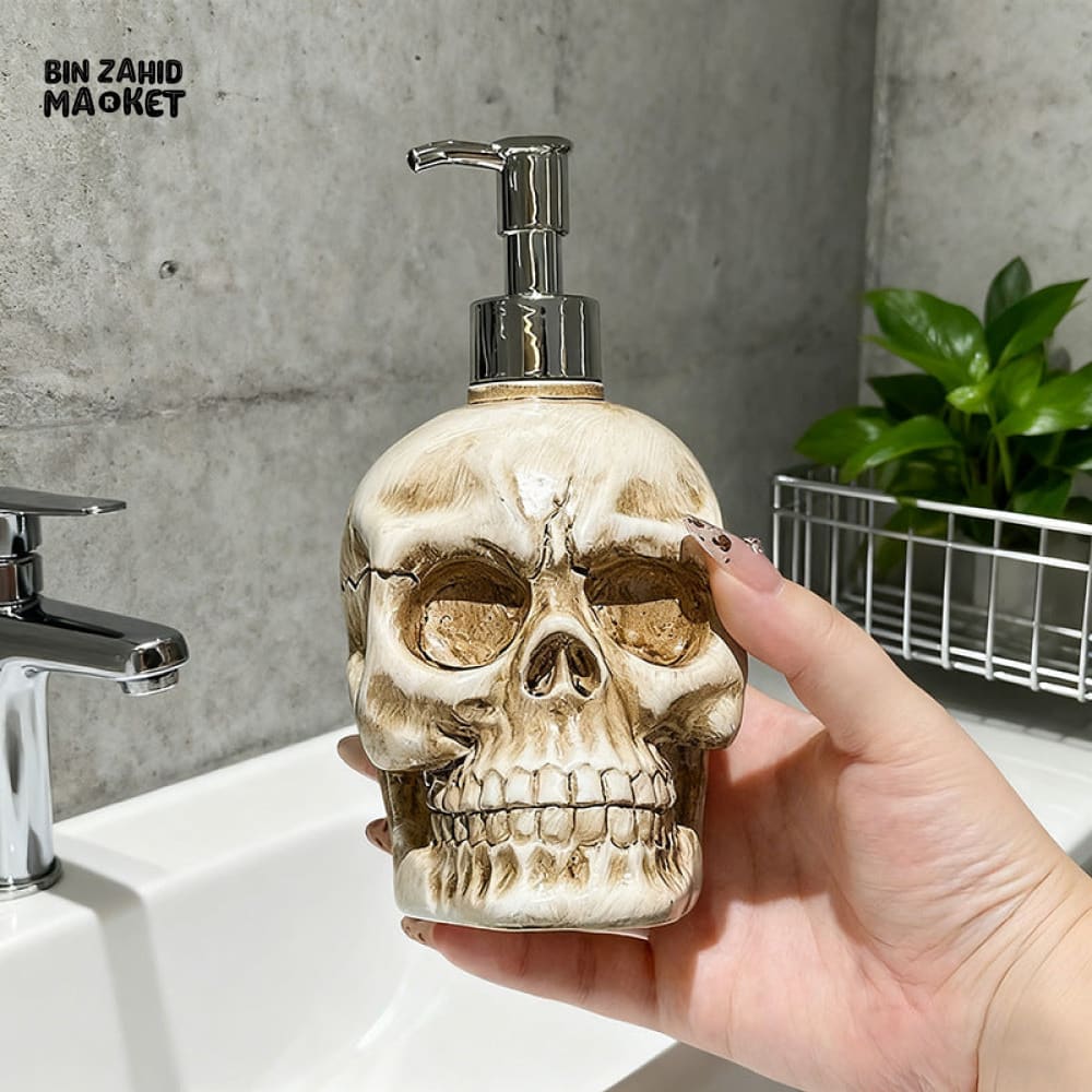 MIMO PVC RESIN SKULL DESIGN LIQUID SOAP DISPENSER WITH SILVER PUMP - Soap & Toothbrush Accessories