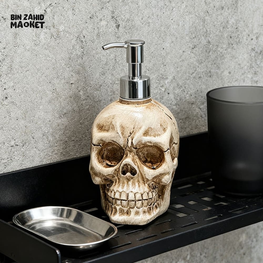 MIMO PVC RESIN SKULL DESIGN LIQUID SOAP DISPENSER WITH SILVER PUMP - Soap & Toothbrush Accessories