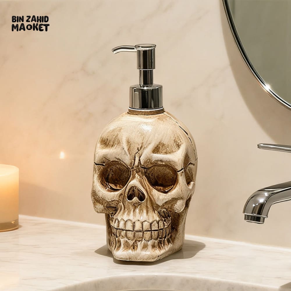 MIMO PVC RESIN SKULL DESIGN LIQUID SOAP DISPENSER WITH SILVER PUMP - Soap & Toothbrush Accessories