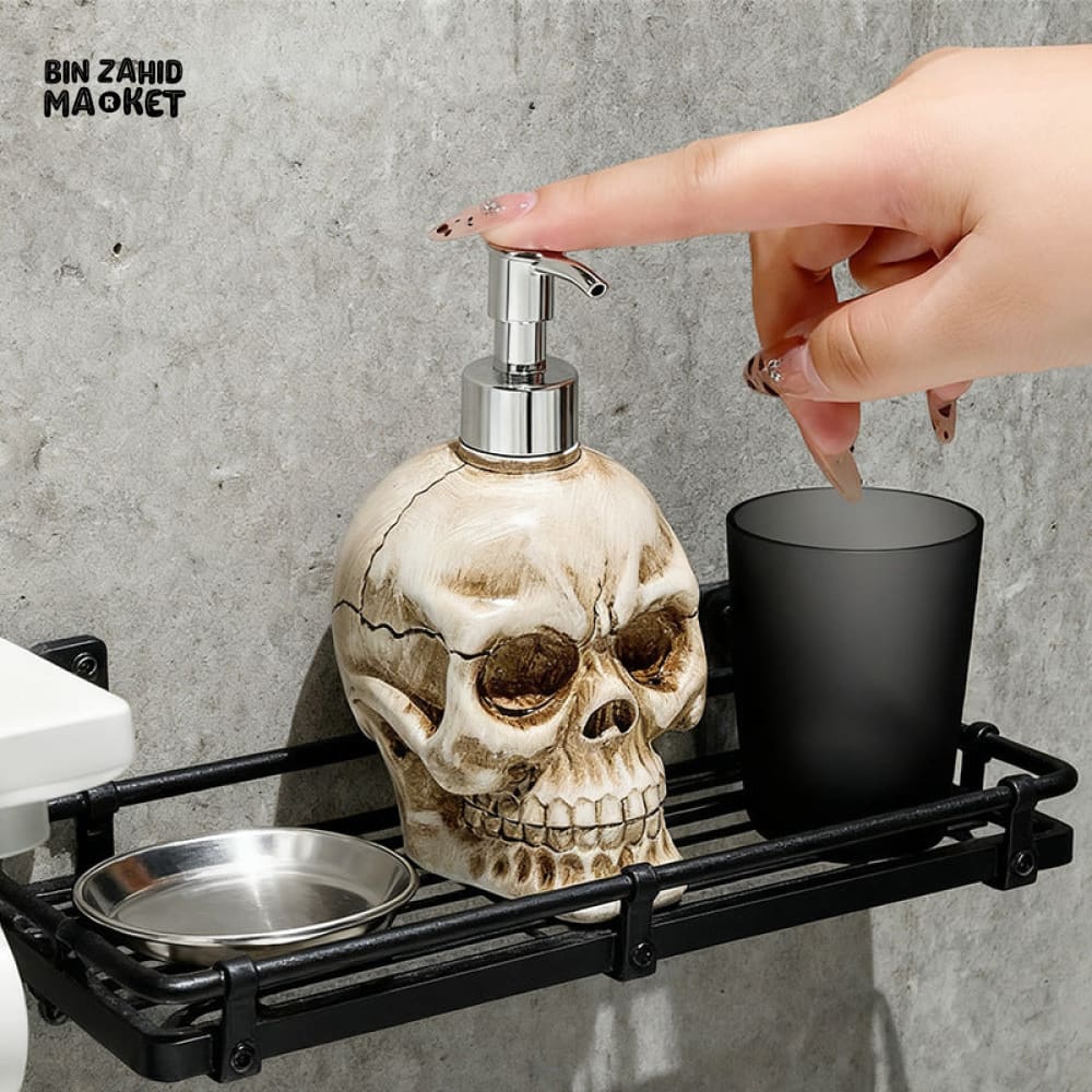 MIMO PVC RESIN SKULL DESIGN LIQUID SOAP DISPENSER WITH SILVER PUMP - Soap & Toothbrush Accessories