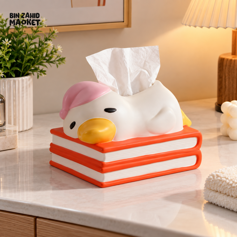 MIMO SLEEPING DUCK BOOK DESIGN DECORATIVE TISSUE BOX
