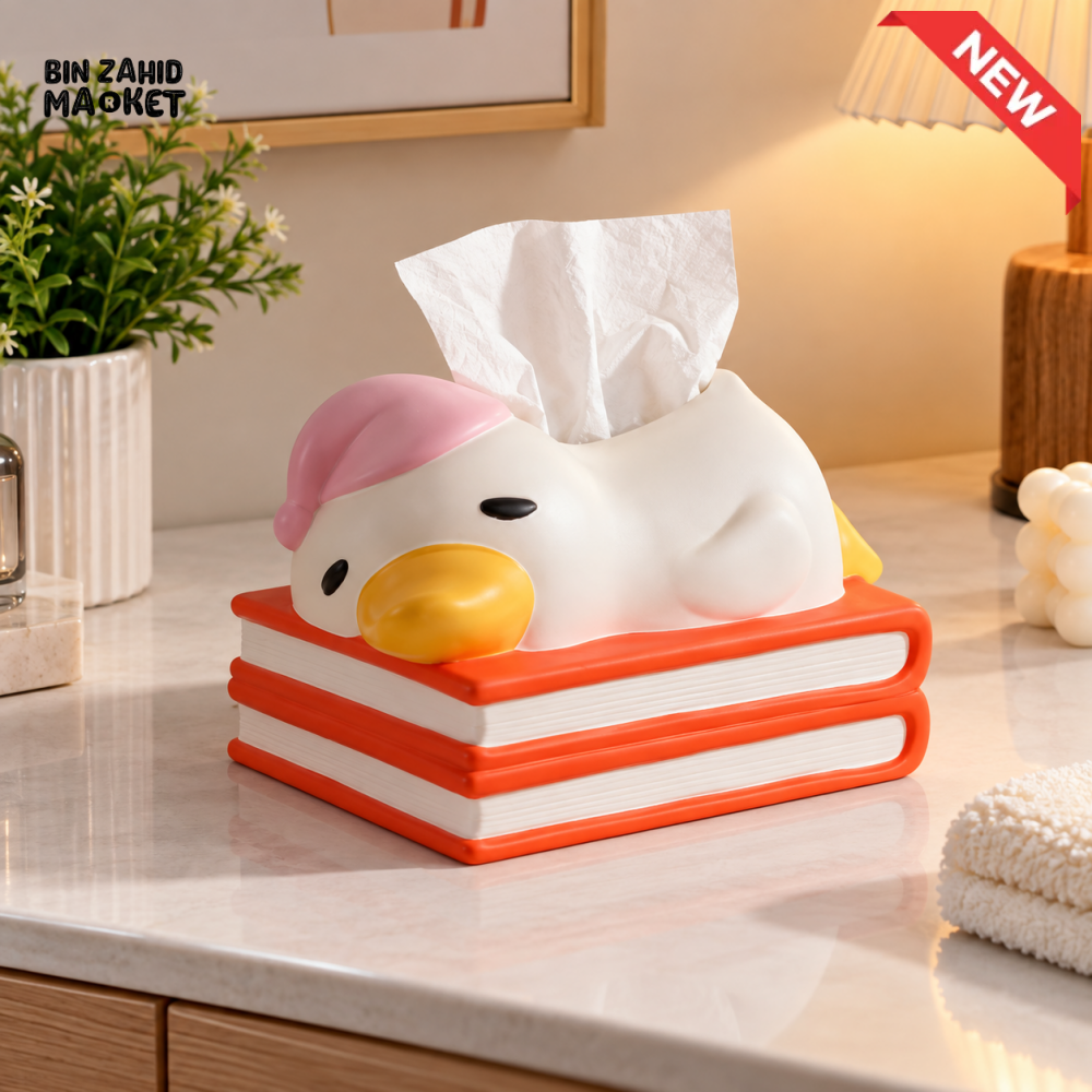 MIMO SLEEPING DUCK BOOK DESIGN DECORATIVE TISSUE BOX