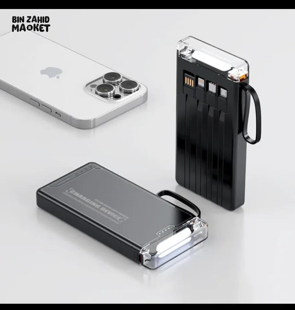 MINI 10000MAH POWER BANK WITH EXTERNAL BATTERY PACK & LED