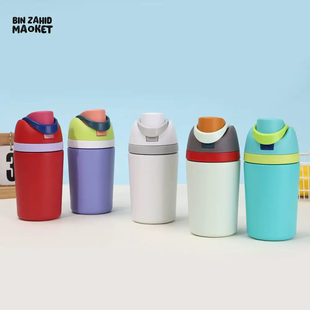MINI 12OZ THERMAL WATER CUP – LEAK-RESISTANT STAINLESS STEEL SPORTS BOTTLE WITH STRAP