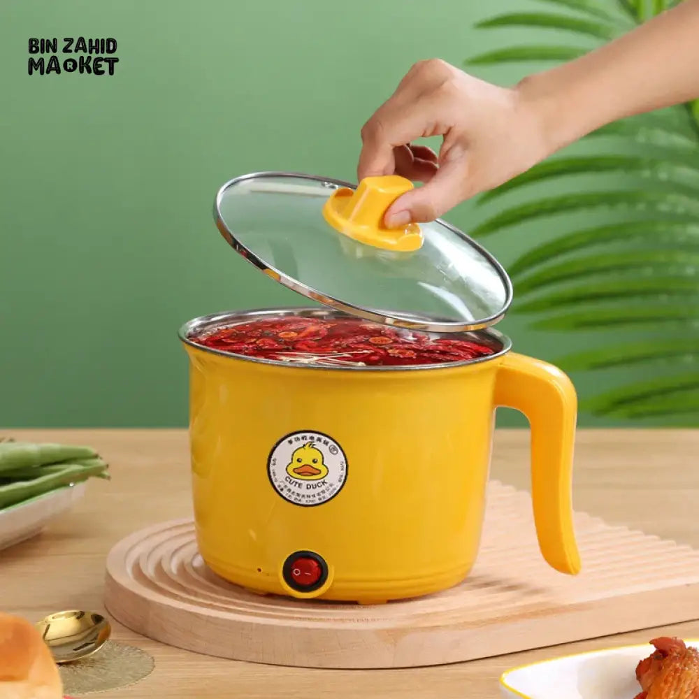MINI ELECTRIC COOKING POT WITH LID – MULTIFUNCTION HOT POT FOR NOODLES, SOUP & MORE