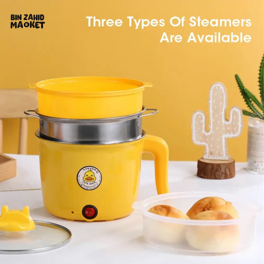 MINI ELECTRIC COOKING POT WITH LID – MULTIFUNCTION HOT POT FOR NOODLES, SOUP & MORE