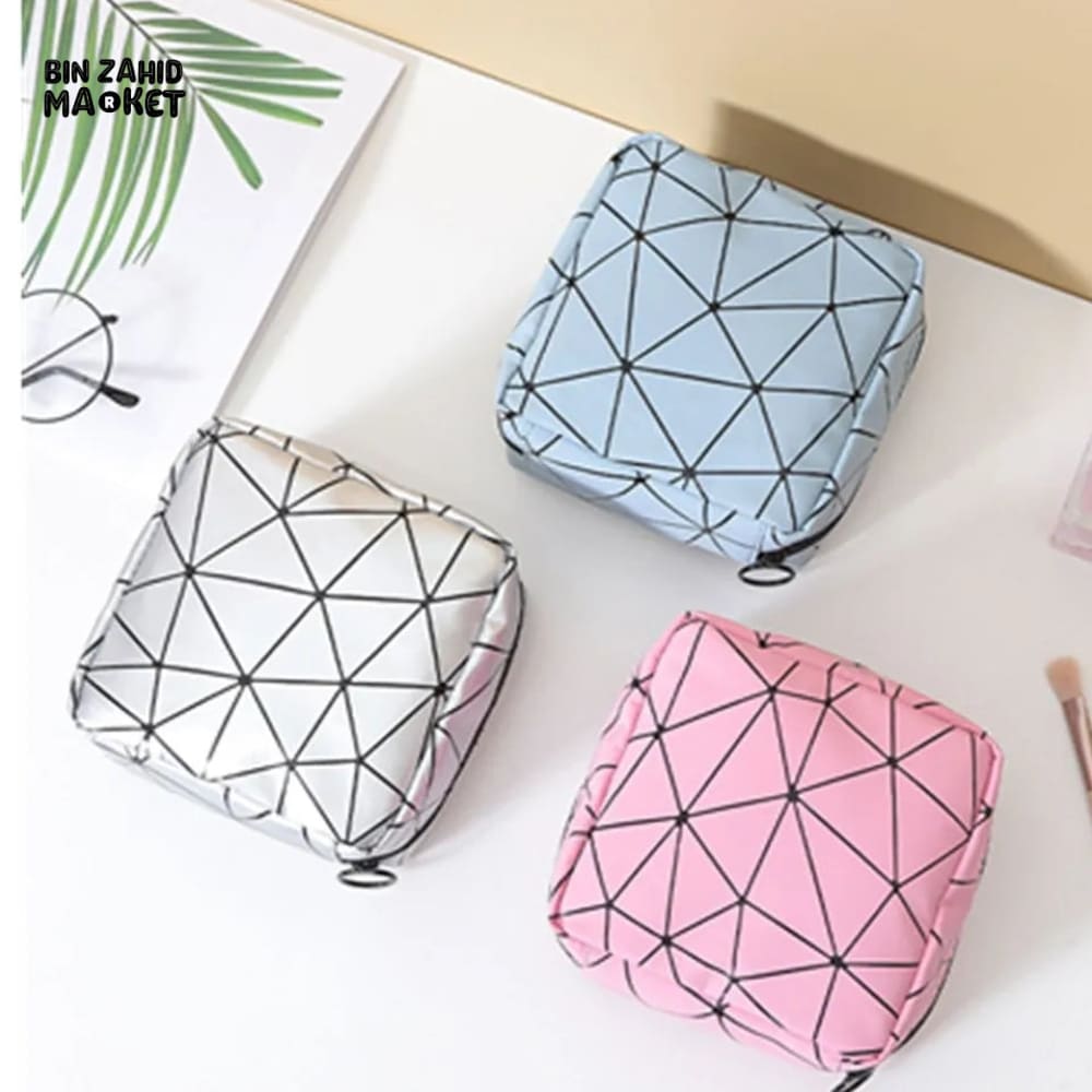 MINI LINES PRINT COSMETIC POUCH