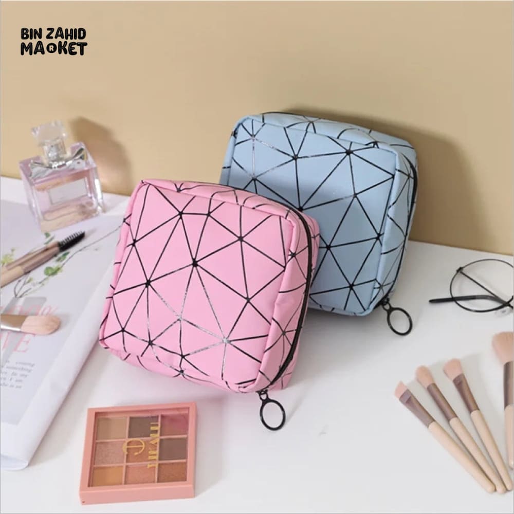 MINI LINES PRINT COSMETIC POUCH