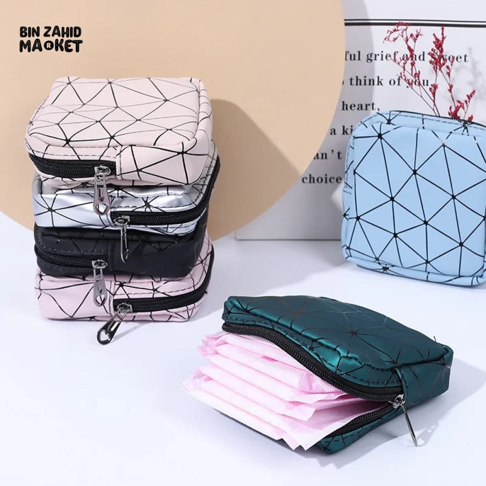 MINI LINES PRINT COSMETIC POUCH