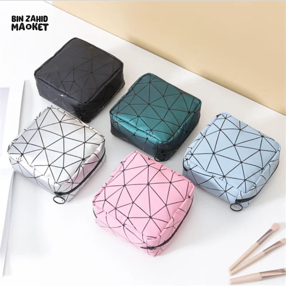MINI LINES PRINT COSMETIC POUCH