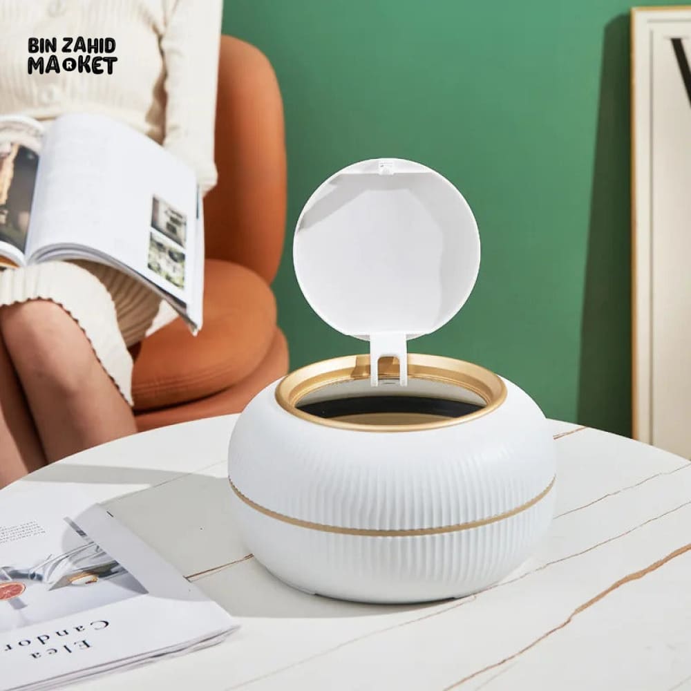 MINI PUSH‑OPEN DESKTOP WASTE BIN – COMPACT PAPER BASKET FOR OFFICE & HOME