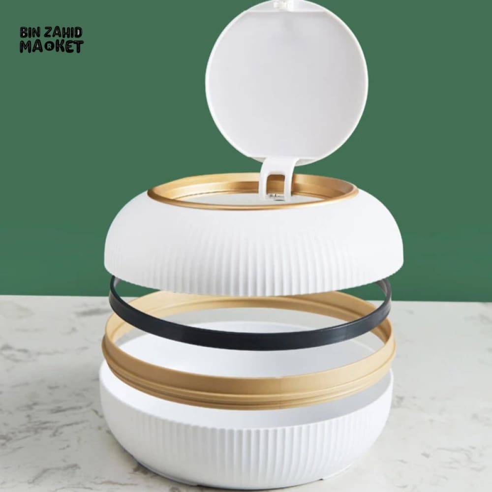 MINI PUSH‑OPEN DESKTOP WASTE BIN – COMPACT PAPER BASKET FOR OFFICE & HOME