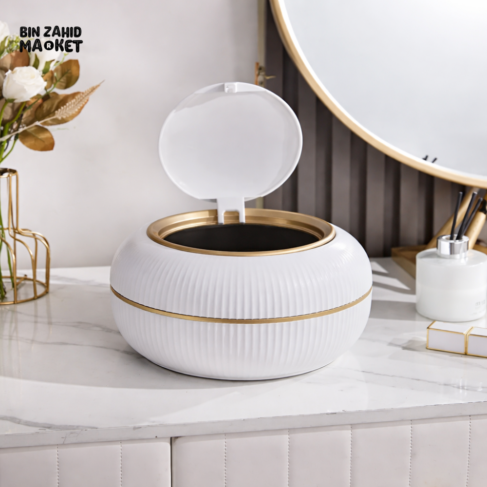 MINI PUSH‑OPEN DESKTOP WASTE BIN – COMPACT PAPER BASKET FOR OFFICE & HOME