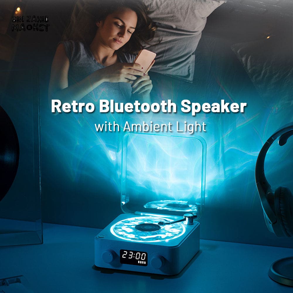 MINI RETRO WHITE NOISE BLUETOOTH SPEAKER – PORTABLE VINTAGE SLEEP AID WITH SUBWOOFER & RGB LIGHT, SUPPORTS TF CARD